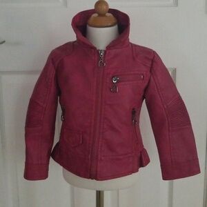 KIDS Hot Pink Faux Leather Jacket
